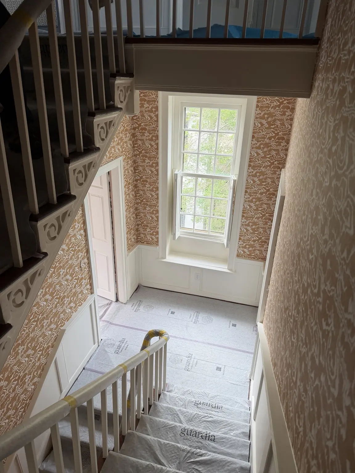 45 Tradd Street — Three-Story Historic Stair Hall luxury interior project by Charleston Decorative Arts