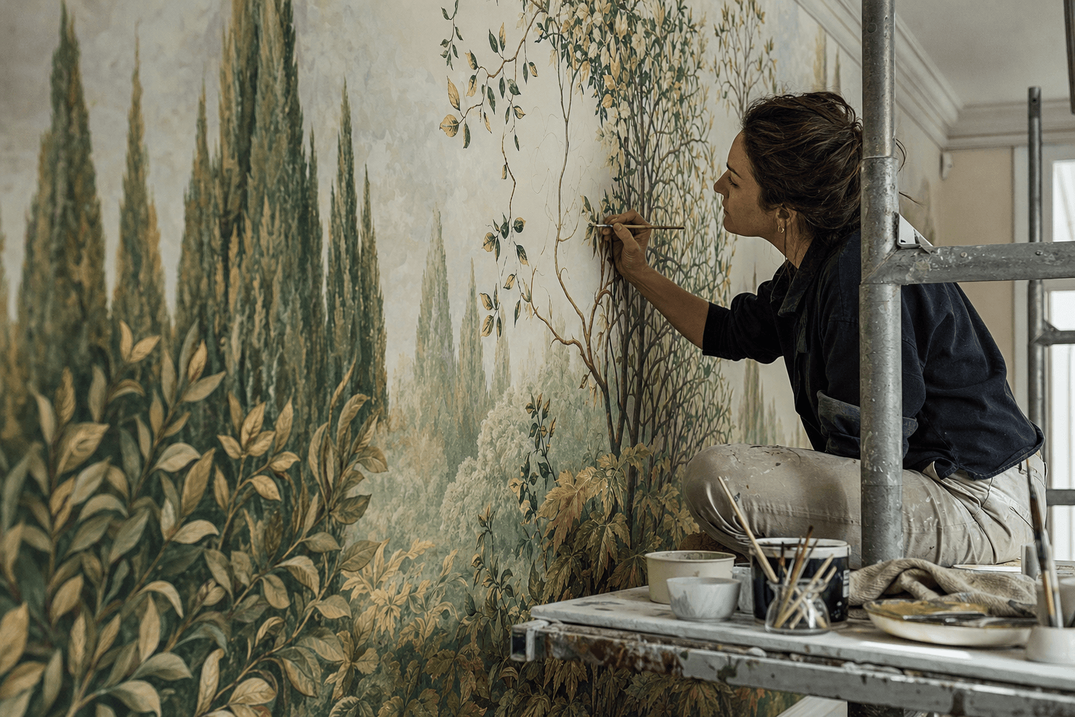 Hand-Painted Feature Wall